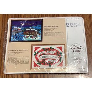 Vintage 1987 The Creative Circle 2254  and 2325 Christmas embroidery kits